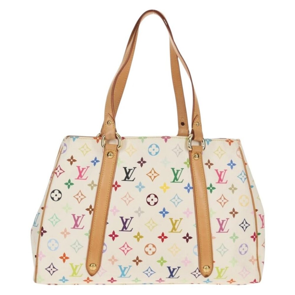 LOUIS VUITTON Monogram Multicolor Aurelia MM Tote Bag White M40094 Auth ka465V - Picture 3 of 16